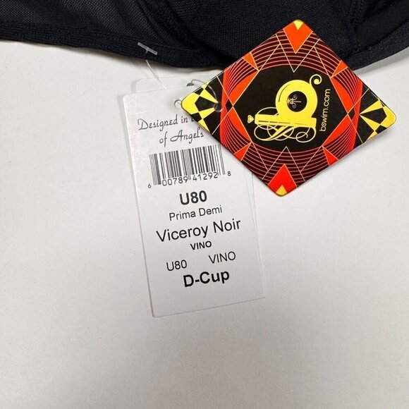 NWT B. SWIM Black Swimsuit 2PCs Bikini Bottom Sz.M Top Sz.D Sexy Beach - Picture 6 of 14